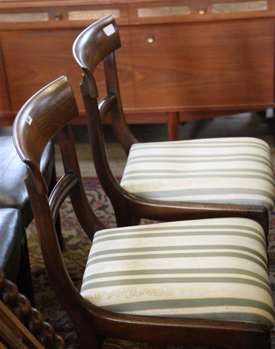 Pair Victorian mahogany dining chairs